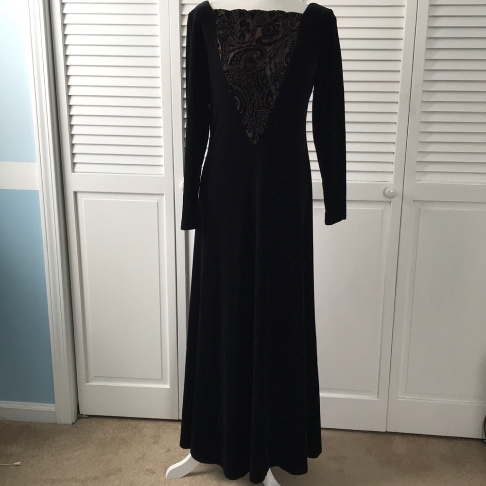 Price is firm JEFFREY & DARA Black Velvet Evening Dress Size 8